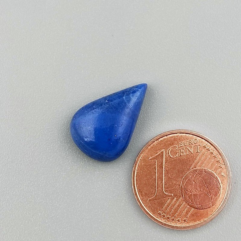 Lapis Lazuli Naturale Forma Goccia Piatto Cabochon Liscio Fatto a Mano 15X10X4mm 1,08GM