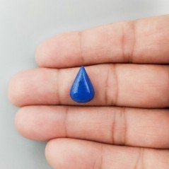 Lapis Lazuli Naturale Forma Goccia Piatto Cabochon Liscio Fatto a Mano 15X10X4mm 1,08GM