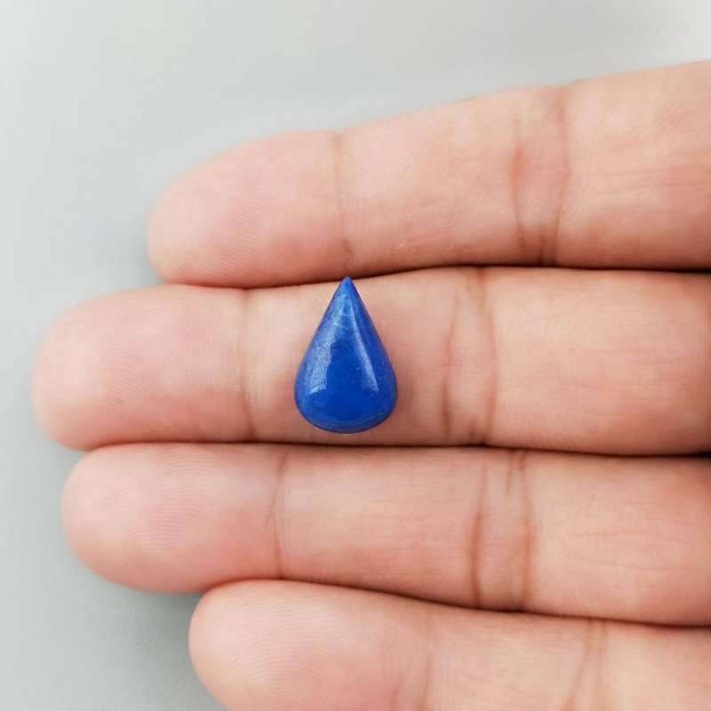 Lapis Lazuli Naturale Forma Goccia Piatto Cabochon Liscio Fatto a Mano 15X10X4mm 1,08GM