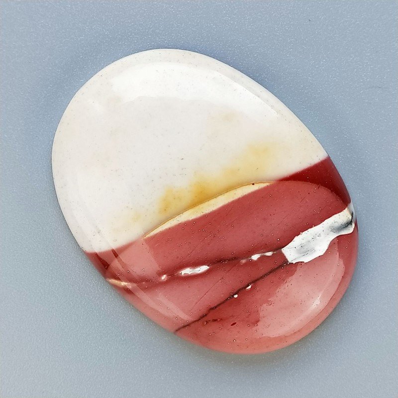 Mokaite Naturale Forma Ovale Piatto Cabochon Liscio Fatto a Mano 47X35X8mm 19,66gm 1pz