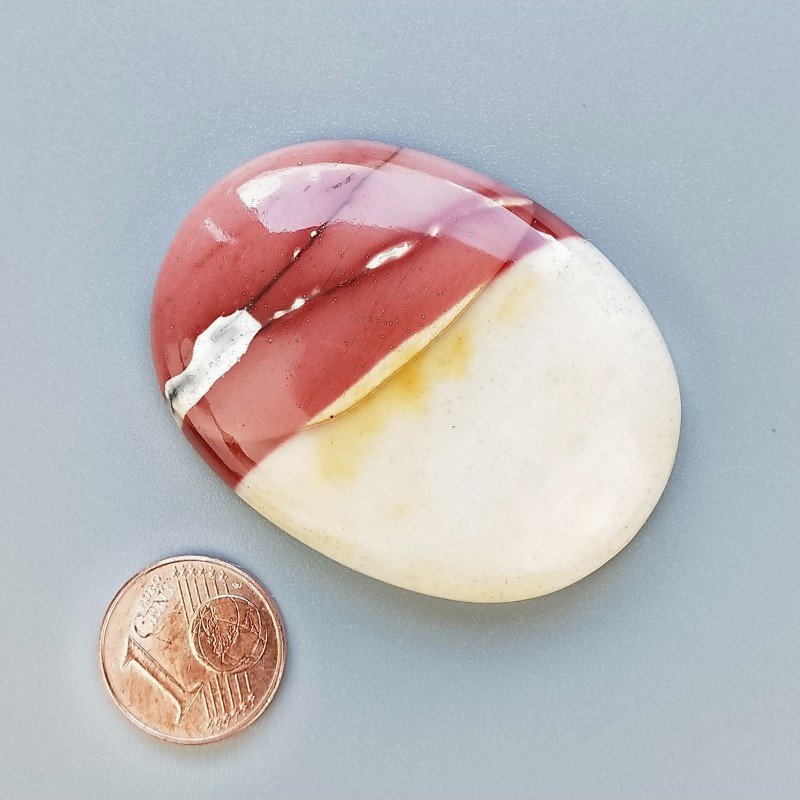 Mokaite Naturale Forma Ovale Piatto Cabochon Liscio Fatto a Mano 47X35X8mm 19,66gm 1pz