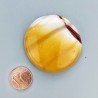 Mokaite Naturale Forma Tondo Piatto Cabochon Liscio Fatto a Mano 40X8mm 19,80gm 1pz
