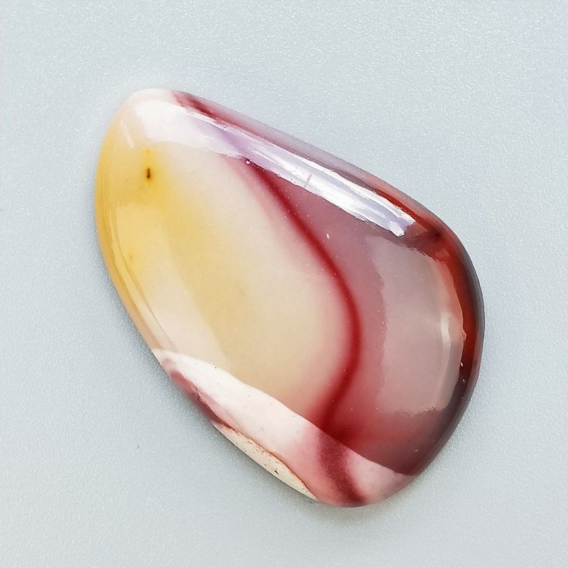 Mokaite Naturale Forma Fantasia Piatto Cabochon Liscio Fatto a Mano 46X29X6mm 12,90gm 1pz