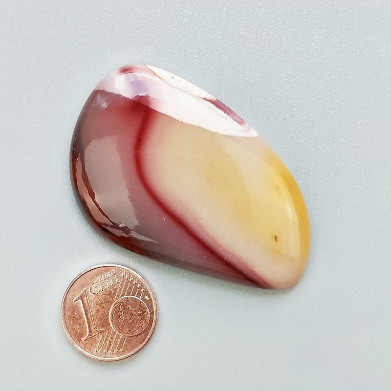 Cabochon di Mokaite Naturale Fantasia, Piatto e Liscio, 46x29x6 mm, 12,90 g, Fatto a Mano