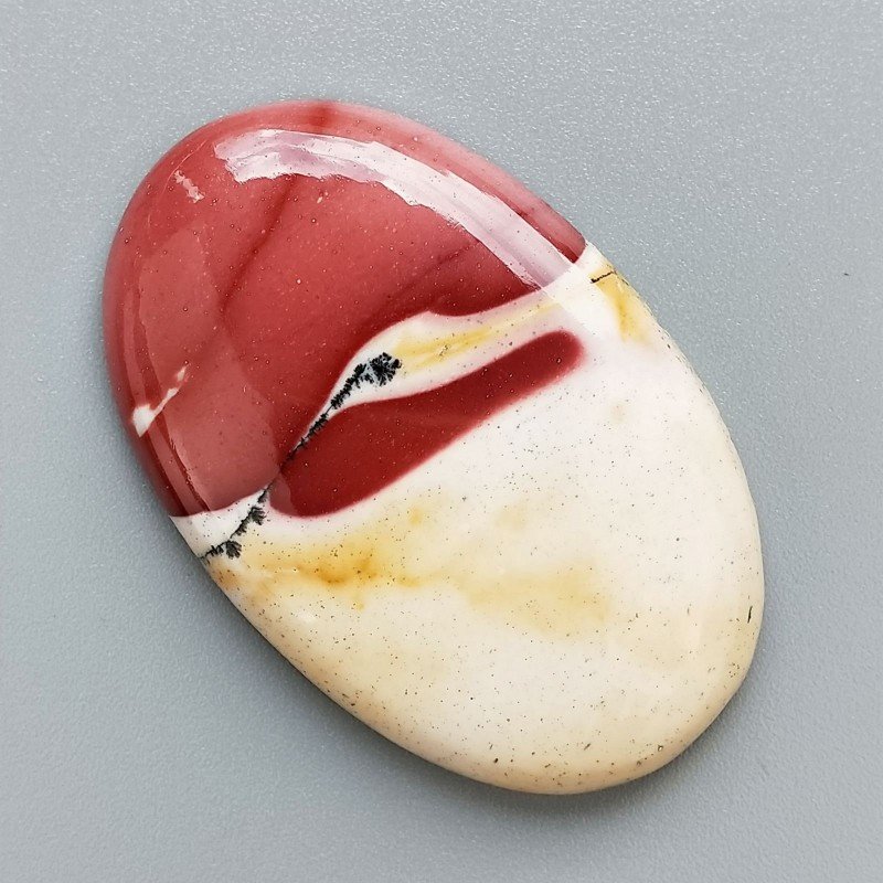 Mokaite Naturale Forma Ovale Piatto Cabochon Liscio Fatto a Mano 49X31X6mm 15,20gm 1pz