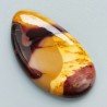 Mokaite Naturale Forma Fantasia Piatto Cabochon Liscio Fatto a Mano 39X34X7mm 14,70gm 1pz