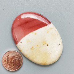 Mokaite Naturale Forma Ovale Piatto Cabochon Liscio Fatto a Mano 45X32X6mm 14,40gm 1pz