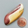 Mokaite Naturale Forma Fantasia Piatto Cabochon Liscio Fatto a Mano 47X19X6mm 7,40gm 1pz