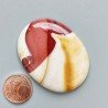 Mokaite Naturale Forma Ovale Piatto Cabochon Liscio Fatto a Mano 44X34X7mm 15,70gm 1pz