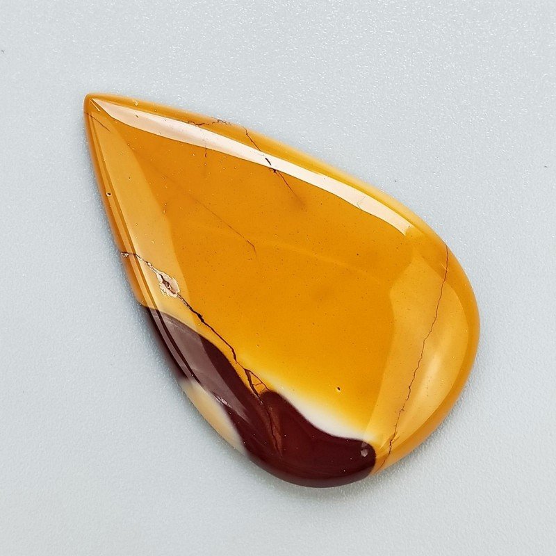 Mokaite Naturale Forma Goccia Piatto Cabochon Liscio Fatto a Mano 45X27mm 9,30gm 1pz