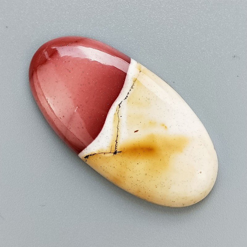 Mokaite Naturale Forma Ovale Piatto Cabochon Liscio Fatto a Mano 49X25X6mm 12,20gm 1pz