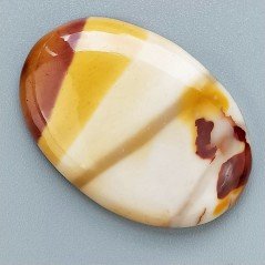 Mokaite Naturale Forma Ovale Piatto Cabochon Liscio Fatto a Mano 41X28X6mm 12,30gm 1pz