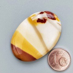 Mokaite Naturale Forma Ovale Piatto Cabochon Liscio Fatto a Mano 41X28X6mm 12,30gm 1pz