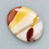 Mokaite Naturale Forma Ovale Piatto Cabochon Liscio Fatto a Mano 36X28X6mm 11,20gm 1pz