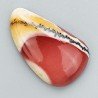 Mokaite Naturale Forma Fantasia Piatto Cabochon Liscio Fatto a Mano 35X21X8mm 8,04gm 1pz