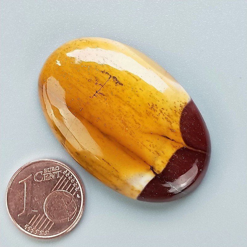 Mokaite Naturale Forma Ovale Piatto Cabochon Liscio Fatto a Mano 39X26X7mm 11,70gm 1pz