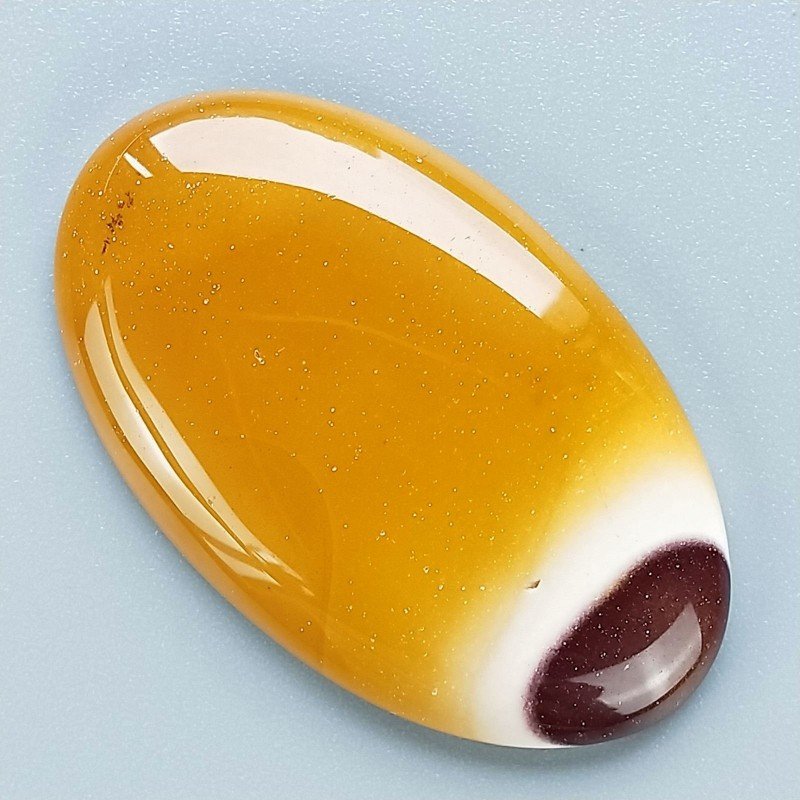 Mokaite Naturale Forma Ovale Piatto Cabochon Liscio Fatto a Mano 41X25mm 9,52gm 1pz