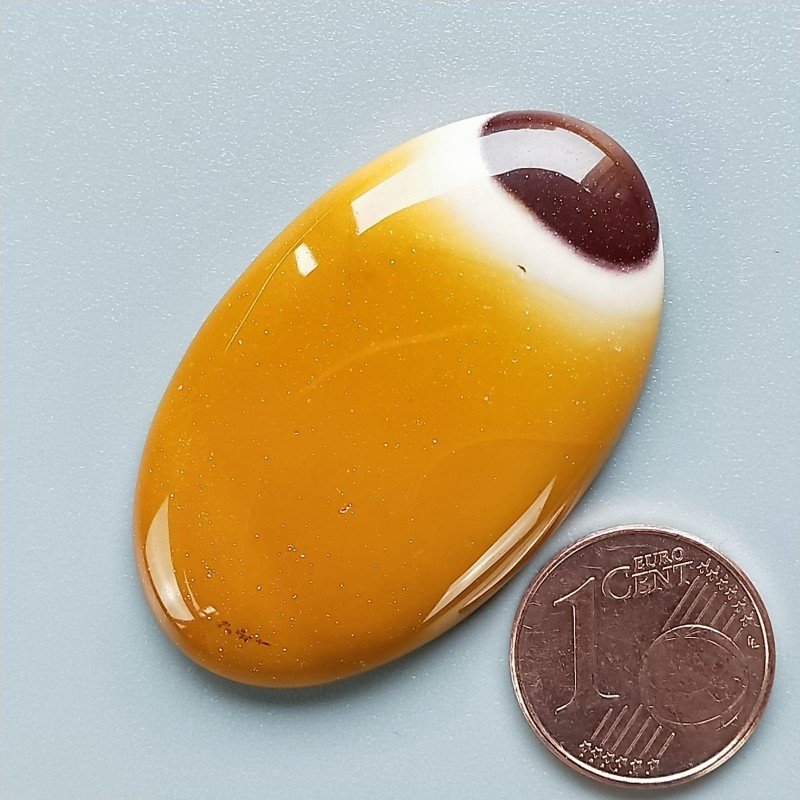 Mokaite Naturale Forma Ovale Piatto Cabochon Liscio Fatto a Mano 41X25mm 9,52gm 1pz
