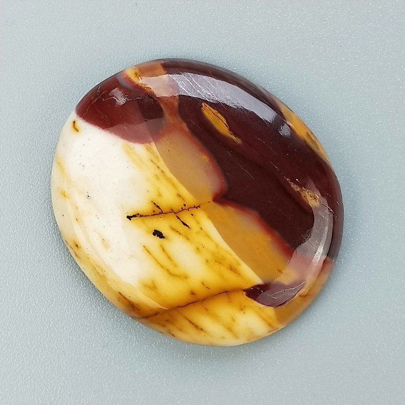 Mokaite Naturale Forma Ovale Piatto Cabochon Liscio Fatto a Mano 34X29X6mm 10,20gm 1pz