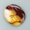 Mokaite Naturale Forma Ovale Piatto Cabochon Liscio Fatto a Mano 34X29X6mm 10,20gm 1pz