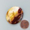 Mokaite Naturale Forma Ovale Piatto Cabochon Liscio Fatto a Mano 34X29X6mm 10,20gm 1pz