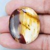 Mokaite Naturale Forma Ovale Piatto Cabochon Liscio Fatto a Mano 34X29X6mm 10,20gm 1pz