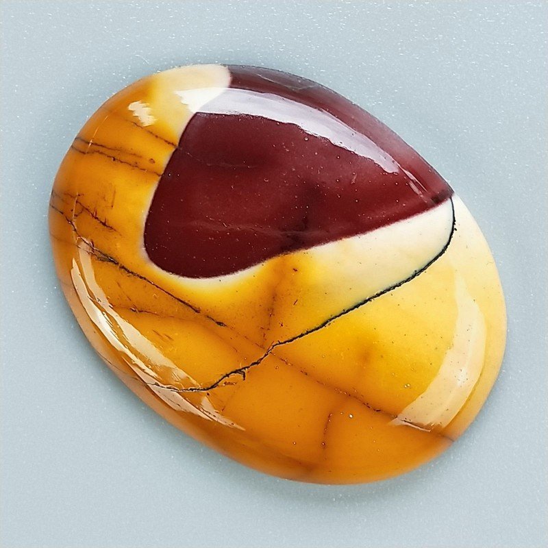 Mokaite Naturale Forma Ovale Piatto Cabochon Liscio Fatto a Mano 35X26X5mm 9,54gm 1pz