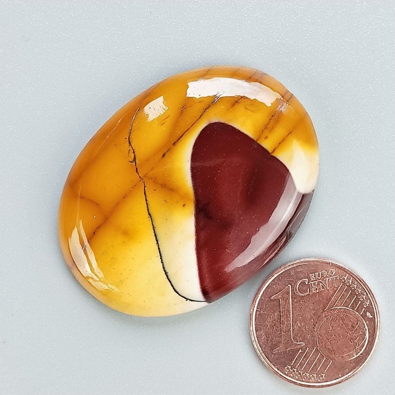 Mokaite Naturale Forma Ovale Piatto Cabochon Liscio Fatto a Mano 35X26X5mm 9,54gm 1pz