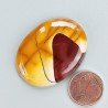 Mokaite Naturale Forma Ovale Piatto Cabochon Liscio Fatto a Mano 35X26X5mm 9,54gm 1pz