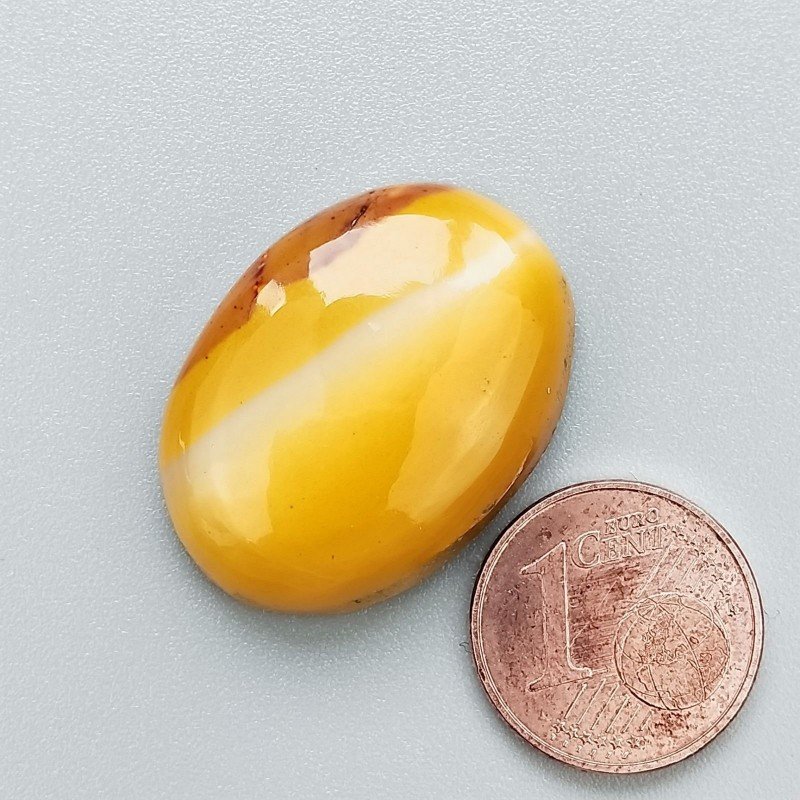 Mokaite Naturale Forma Ovale Piatto Cabochon Liscio Fatto a Mano 26X20X7mm 6,40gm 1pz
