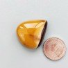 Mokaite Naturale Forma Goccia Piatto Cabochon Liscio Fatto a Mano 25X21mm 6,45gm 1pz