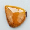 Mokaite Naturale Forma Goccia Piatto Cabochon Liscio Fatto a Mano 34X30mm 11,42gm 1pz