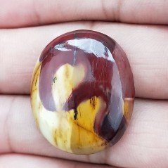 Mokaite Naturale Forma Ovale Piatto Cabochon Liscio Fatto a Mano 30X25X7mm 9,28gm 1pz