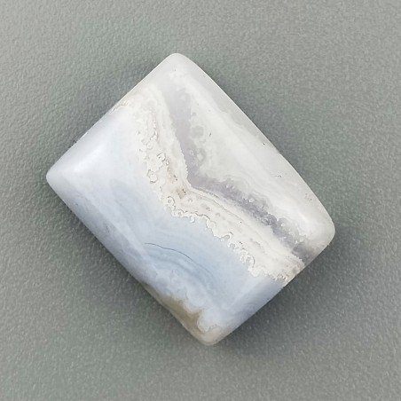 Calcedonio Striata Naturale Forma Rettangolare Piatto Cabochon Liscio Fatto a Mano 17X13X5mm 12,60 Carati 1pz