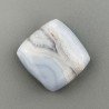 Calcedonio Striata Naturale Forma Rettangolare Piatto Cabochon Liscio Fatto a Mano 18X17X6mm 19,85 Carati 1pz