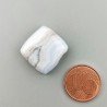Calcedonio Striata Naturale Forma Rettangolare Piatto Cabochon Liscio Fatto a Mano 18X17X6mm 19,85 Carati 1pz