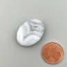 Calcedonio Striata Naturale Forma Ovale Piatto Cabochon Liscio Fatto a Mano 23X17X6mm 20,85 Carati 1pz
