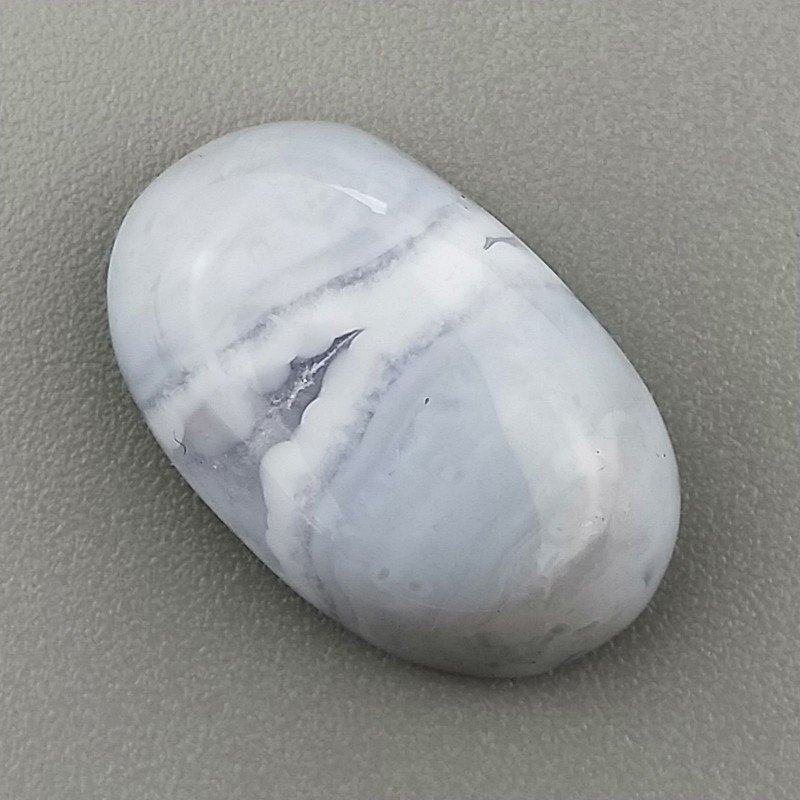 Calcedonio Striata Naturale Forma Ovale Piatto Cabochon Liscio Fatto a Mano 19X12X7mm 14,50 Carati 1pz