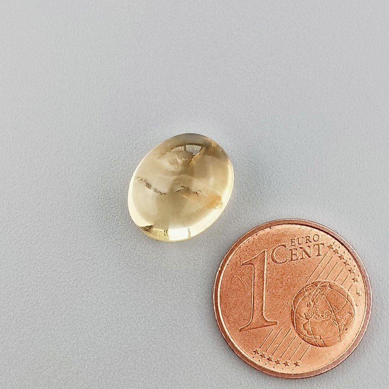 Cabochon di Quarzo Citrino Naturale Ovale, Piatto e Liscio, 12x10 mm, Fatto a Mano