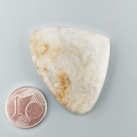 Corallo Fossile Naturale Forma Cuore Piatto Cabochon Liscio Fatto a Mano 30X38X5mm 9,22gm 1pz