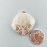 Corallo Fossile Naturale Forma Cuscino Piatto Cabochon Liscio Fatto a Mano 24X23mm 5,72gm 1pz