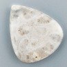 Corallo Fossile Naturale Forma Goccia Piatto Cabochon Liscio Fatto a Mano 33X28mm 6,81gm 1pz