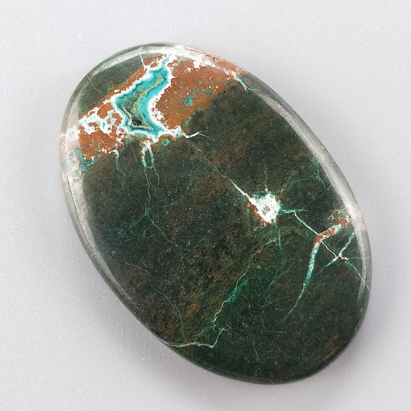 Crisocola Naturale Forma Ovale Piatto Cabochon Liscio Fatto a Mano 40X28mm 15.88gm 1pz