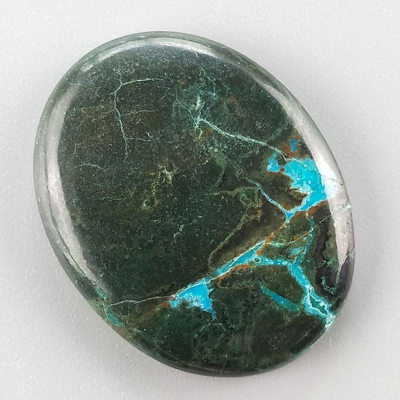 Crisocola Naturale Forma Ovale Piatto Cabochon Liscio Fatto a Mano 32X25mm 10.87gm 1pz
