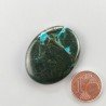 Crisocola Naturale Forma Ovale Piatto Cabochon Liscio Fatto a Mano 32X25mm 10.87gm 1pz