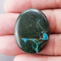Crisocola Naturale Forma Ovale Piatto Cabochon Liscio Fatto a Mano 32X25mm 10.87gm 1pz