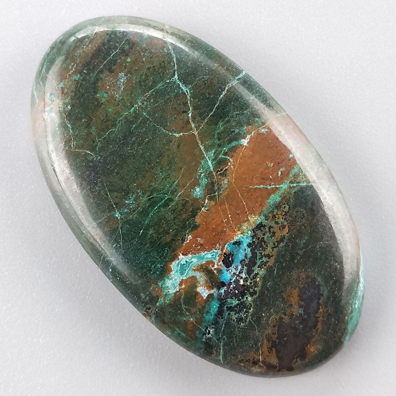 Crisocola Naturale Forma Ovale Piatto Cabochon Liscio Fatto a Mano 42X24mm 16.36gm 1pz