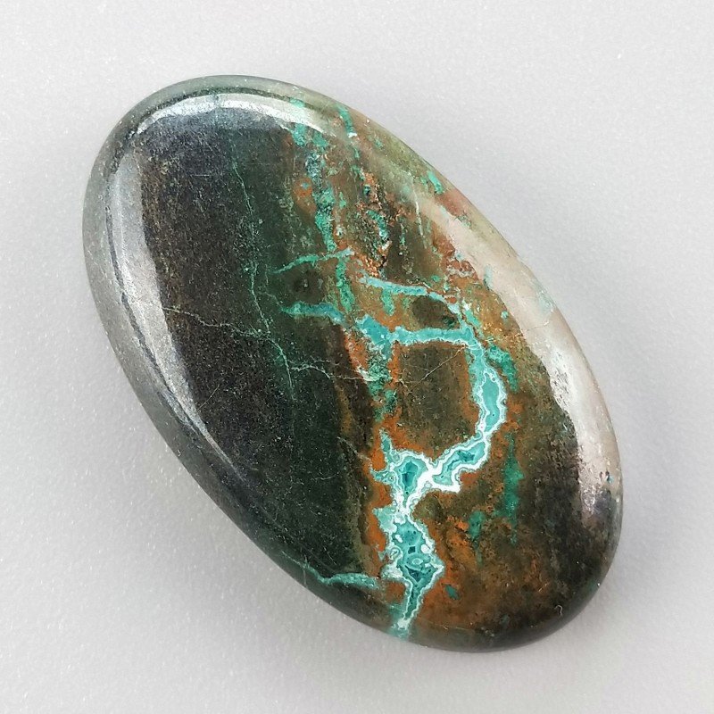 Crisocola Naturale Forma Ovale Piatto Cabochon Liscio Fatto a Mano 36X20mm 12.32gm 1pz