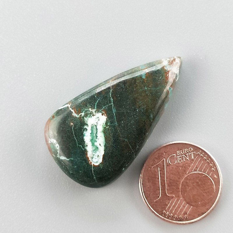 Crisocola Naturale Forma Goccia Piatto Cabochon Liscio Fatto a Mano 32X18mm 9.08gm 1pz