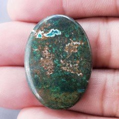 Crisocola Naturale Forma Ovale Piatto Cabochon Liscio Fatto a Mano 31X23mm 7.73gm 1pz Crisocola Naturale Forma Ovale Piatto Cabochon Liscio Fatto a Mano 31X23mm 7.73gm 1pz